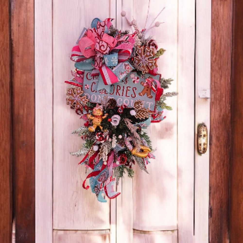 Gingerbread Christmas Door Wreath.